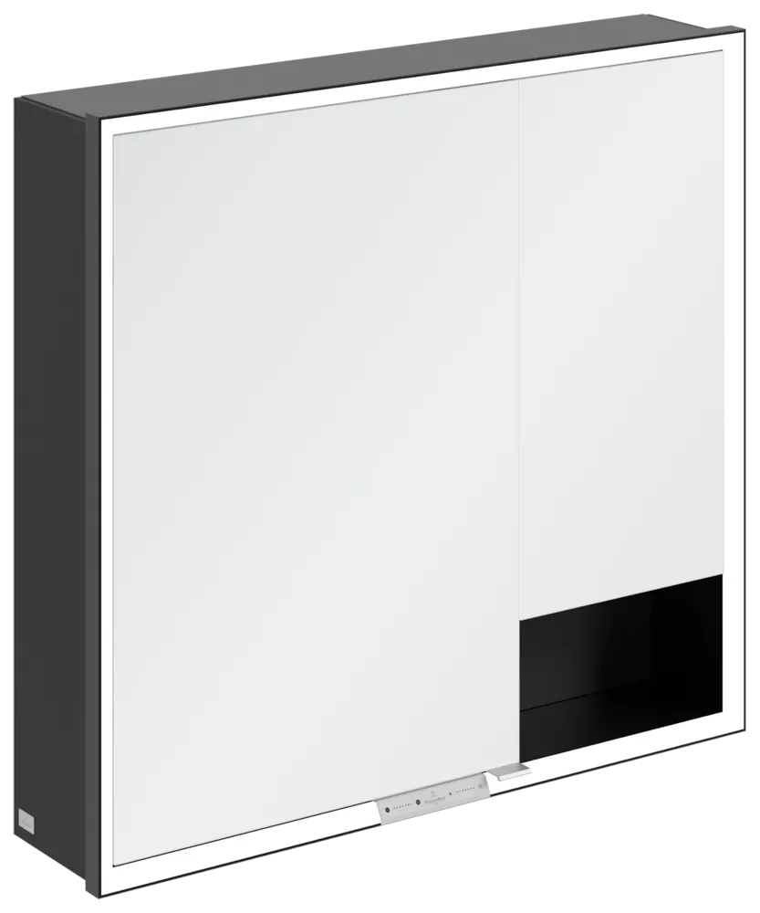 Villeroy & Boch Aufputz-Spiegelschrank „My View+“ 800 × 750 × 168 mm in Volcano Black