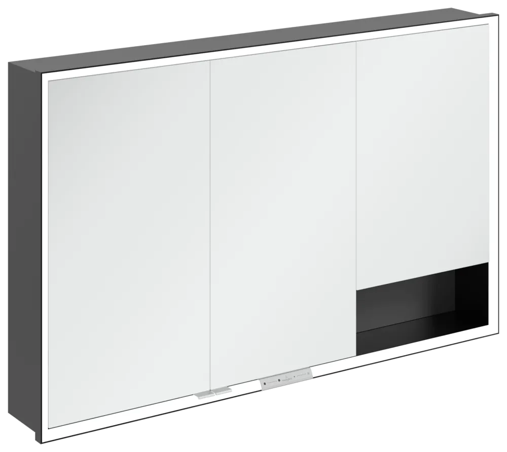 Villeroy & Boch Einbau-Spiegelschrank „My View+“ 1200 × 750 × 168 mm in Graphite