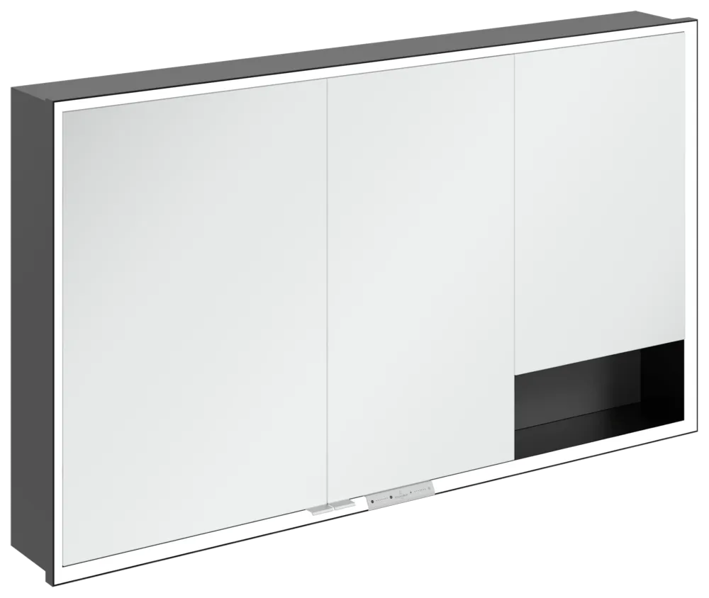 Villeroy & Boch Einbau-Spiegelschrank „My View+“ 1300 × 750 × 168 mm in Graphite