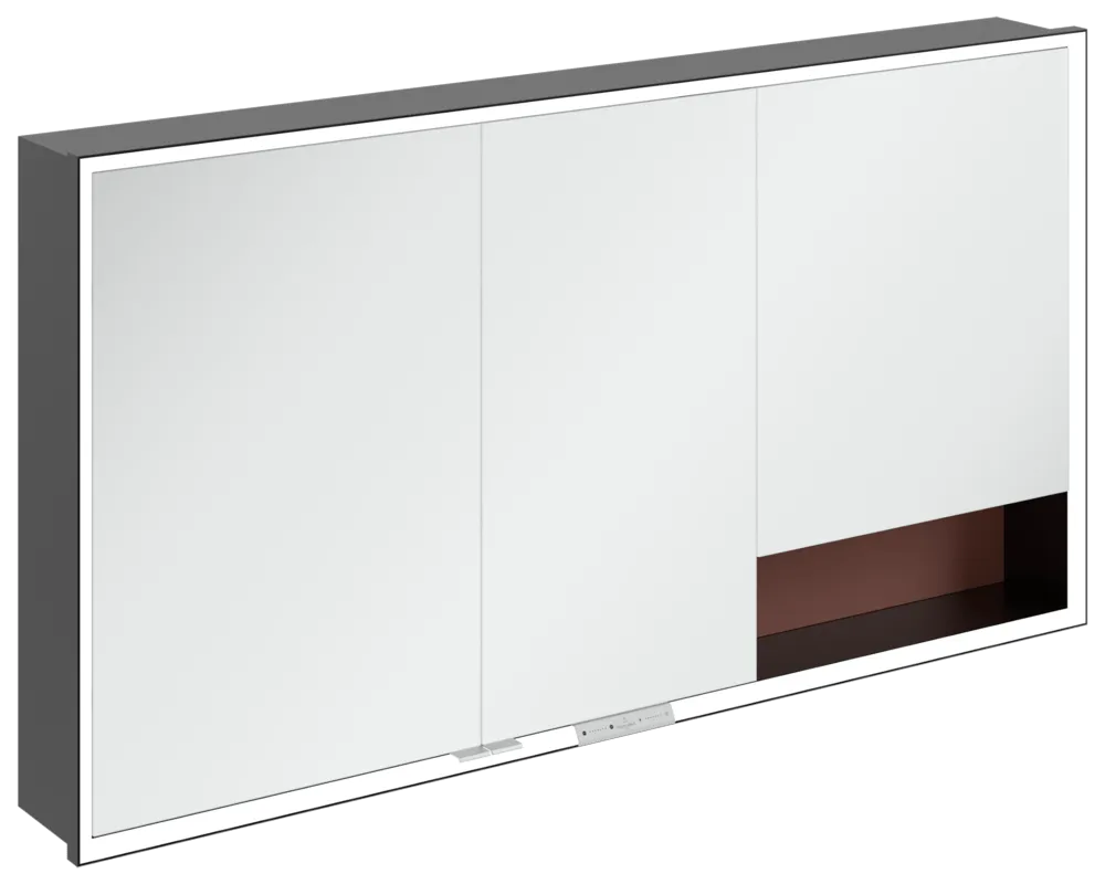 Villeroy & Boch Einbau-Spiegelschrank „My View+“ 1400 × 750 × 168 mm in Wine Red