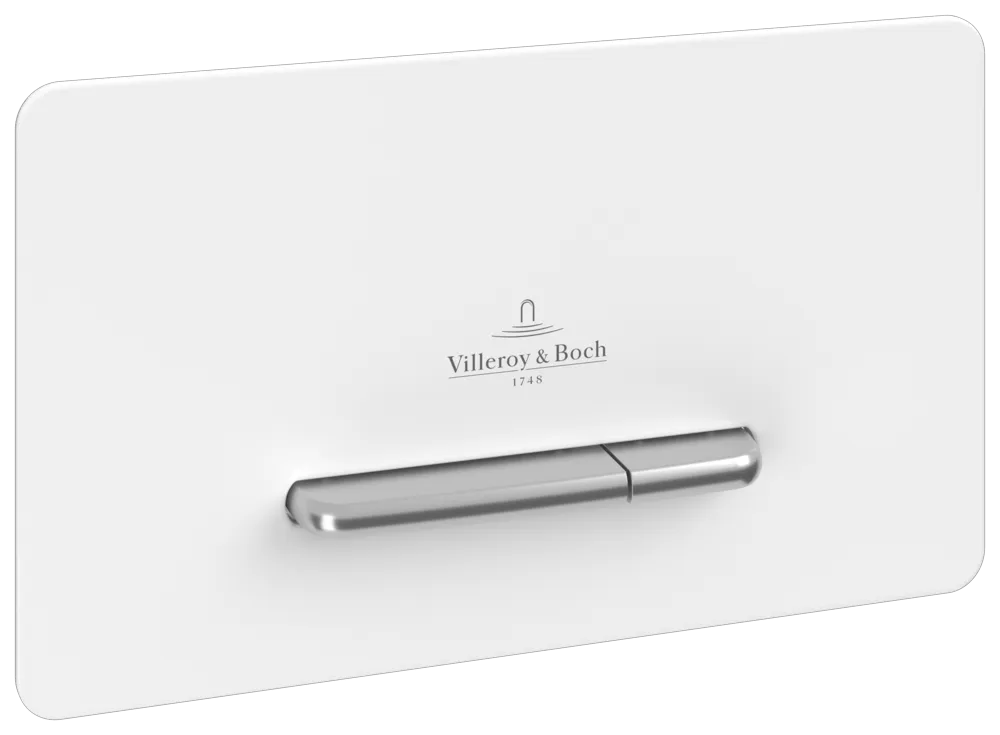 Villeroy & Boch Betätigungsplatte „Supreo“ 153 × 117 × 260 mm in Glass Glossy White, Tastenfarbe #Tastenfarbe#