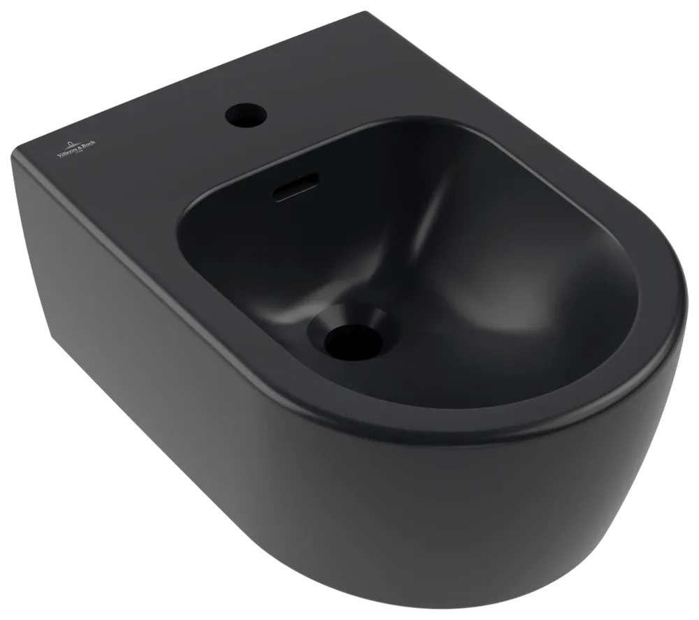 Villeroy & Boch Bidet „Skyla“, Befestigung verdeckt 370 × 530 × 215 mm in Pure Black