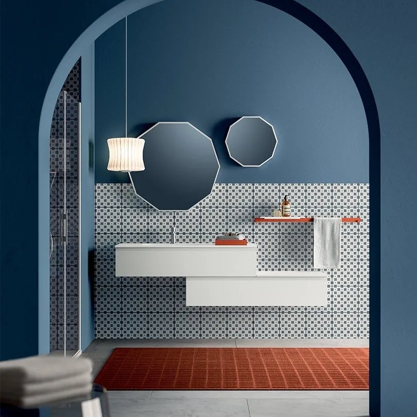 ARTESI FILO+ FP08 WANDWASCHTISCH MIT 2 SCHUBLADEN, ABLAGE UND SPIEGELN