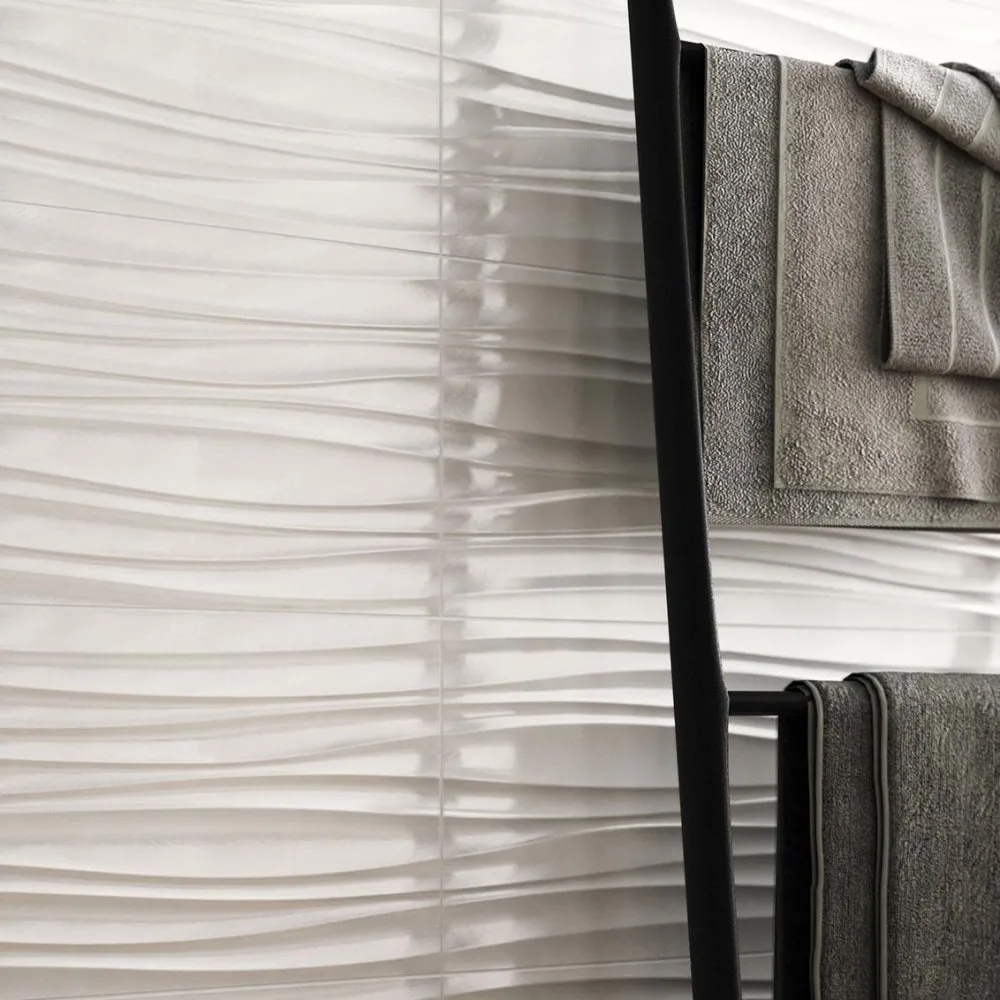 MARAZZI ABSOLUTE WHITE FLIESEN STRUTTURA TWIST 3D GLOSS 25X76