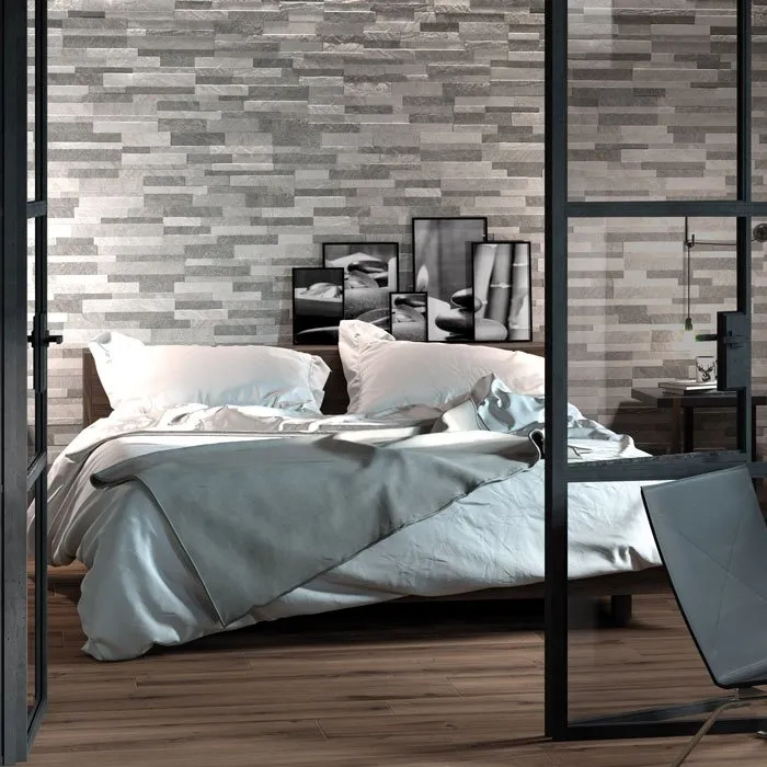 RONDINE QUARZI 3D FLIESEN GREY NATURAL 15X61