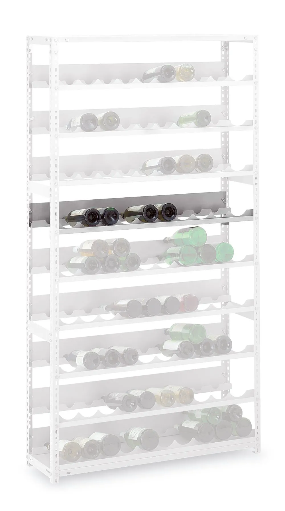 Zusatzebene für Weinflaschenregal Schraubsystem | BxT 100x30cm | Traglast 35kg | Lichtgrau