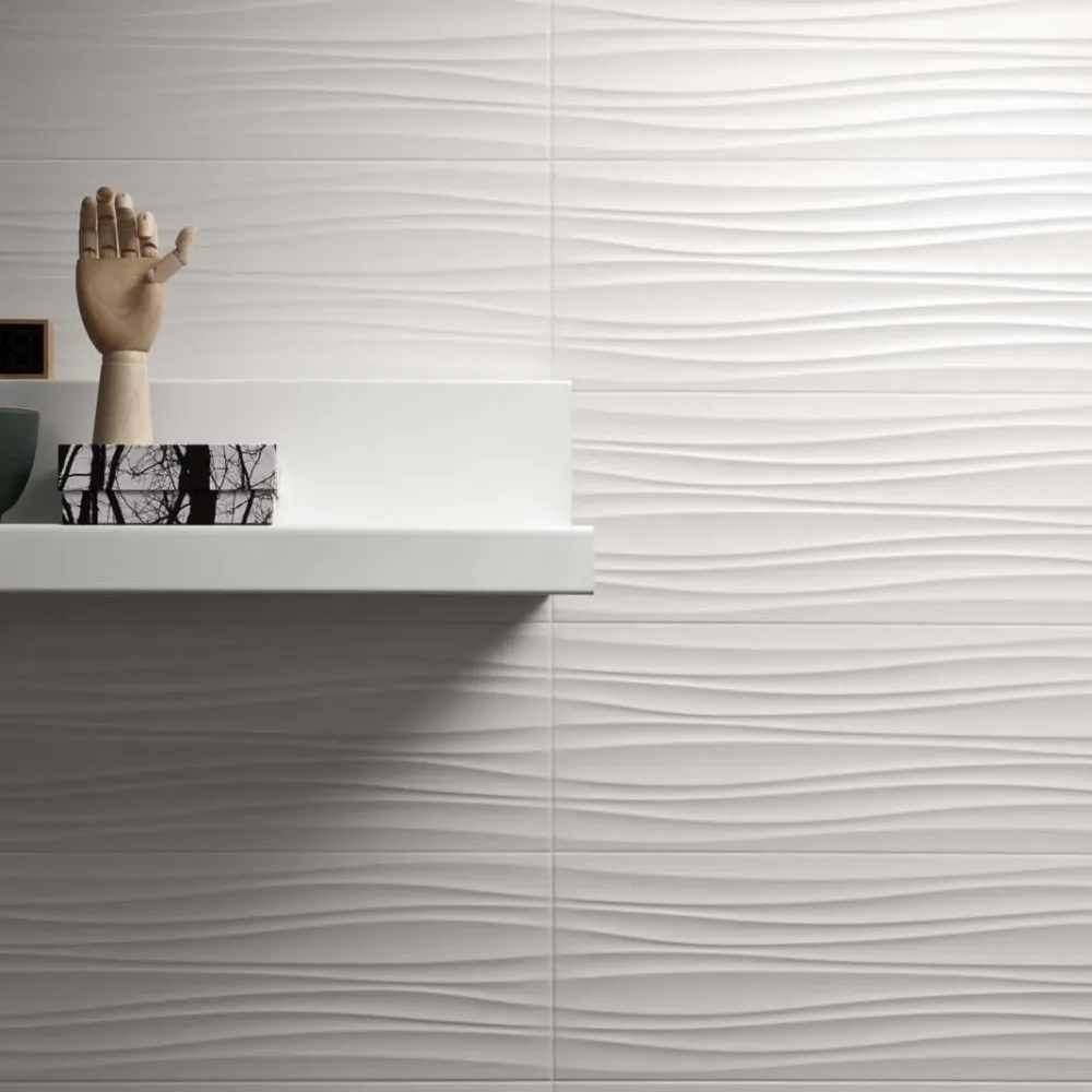 MARAZZI ABSOLUTE WHITE FLIESEN STRUTTURA TWIST 3D SATINATO 25X76