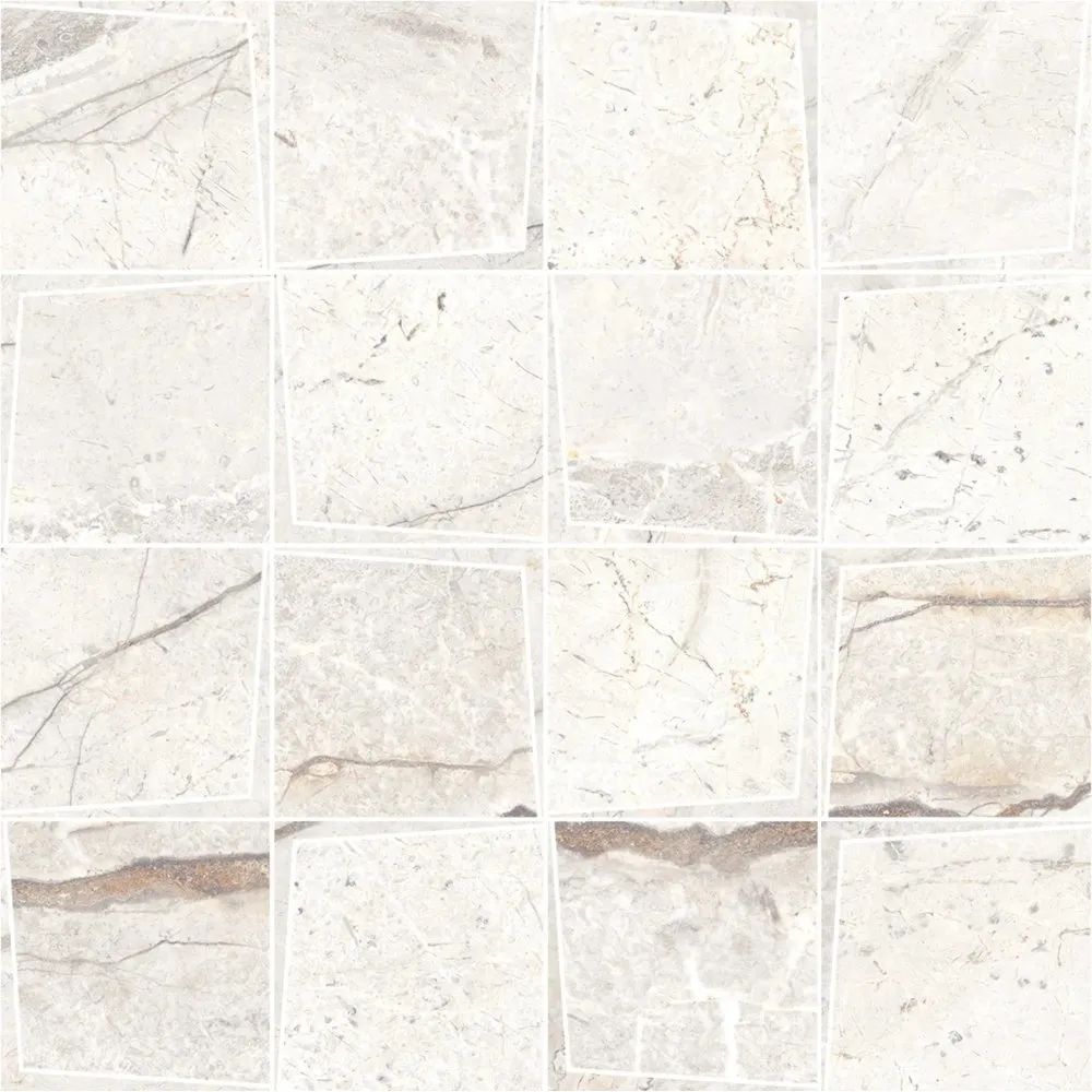 MARAZZI FLIESEN MYSTONE SILVER ROOT MOSAIK PRISMA WHITE NATURAL 30X30