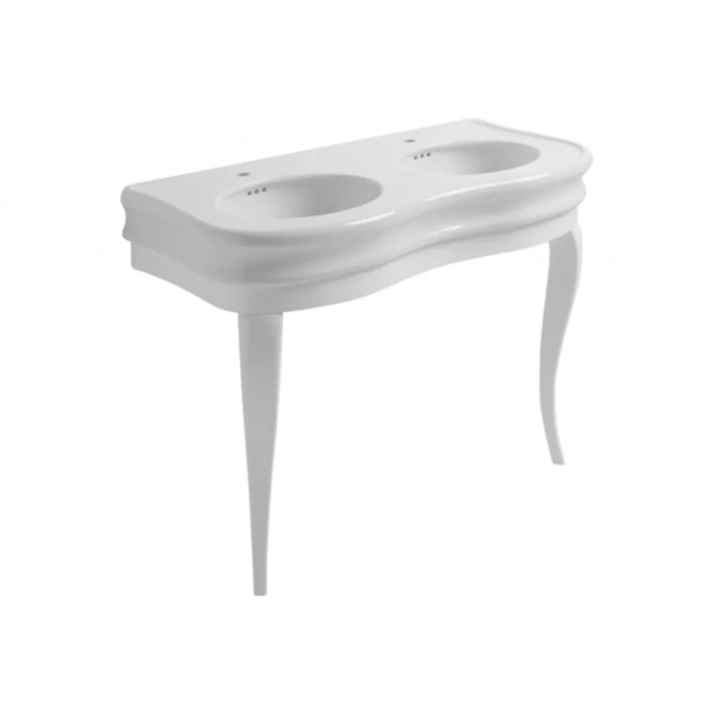 SIMAS LANTE KONSOLENTISCH 120 CM AUF WEISSEM HOLZGESTELL