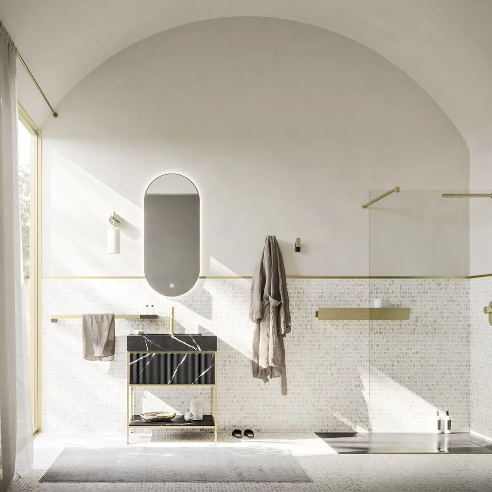 ARBI LUXOR 08 ALUMINIUMRAHMEN 1 SCHUBLADE MIT HANDTUCHHALTER UND SPIEGEL