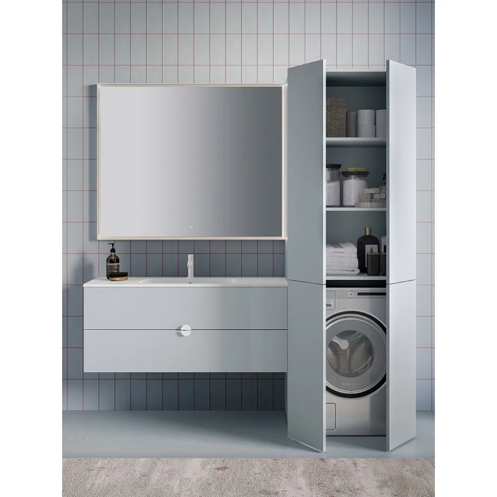 ARTESI FILO+ FP26 2-SCHUBLADEN-WASCHBECKENSCHRANK, WASCHMASCHINENHALTER, SPIEGEL