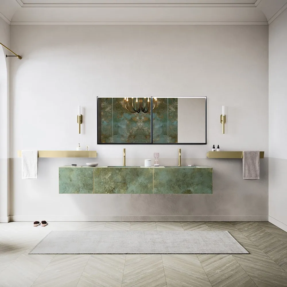 ARBI LUXOR 02 DOPPELWASCHTISCHUNTERSCHRANK 3 SCHUBLADEN MIT ABLAGEN UND SPIEGELN