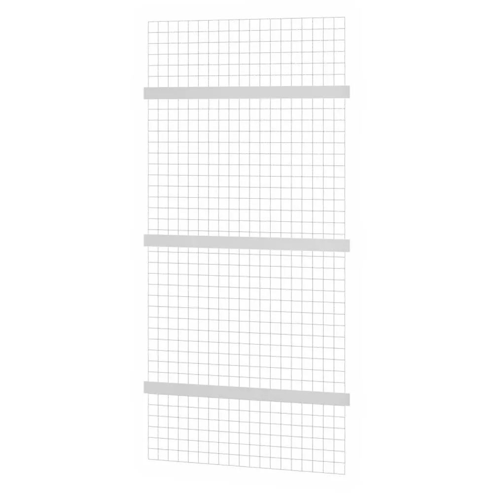 Gitter-Rückwand für Fachbodenregale Stecksystem T-Profil | passend zu HxB 200x100cm | Masche 5x5cm | Stärke 2,4mm | Verzinkt